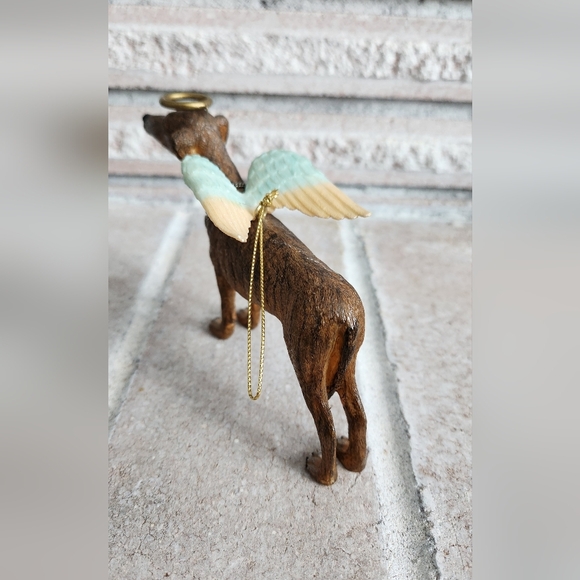 Greyhound/Whippet Angel with Halo Hanging Ornament with stand - Picture 7 of 15